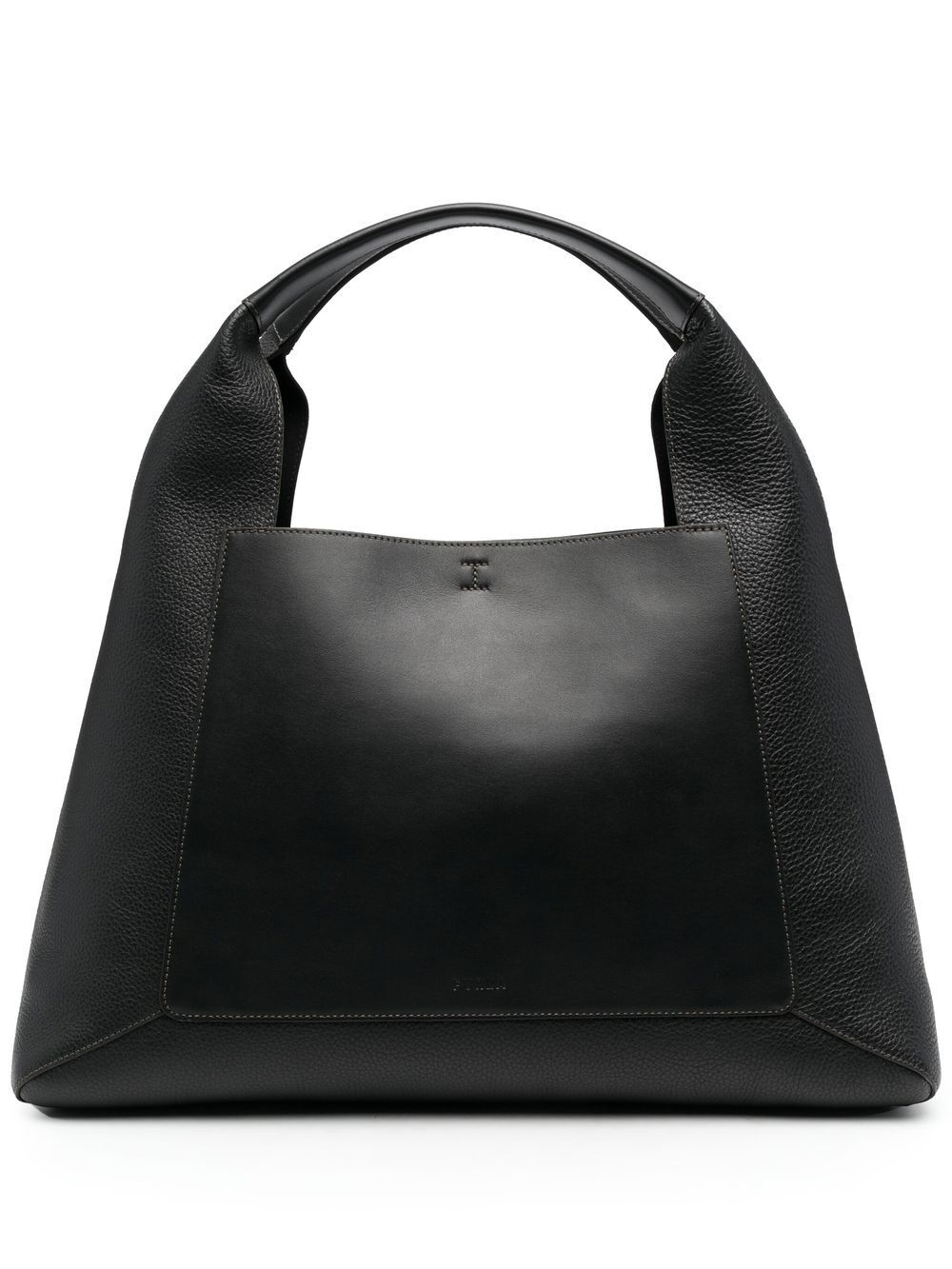 Furla Marmo zip-up leather tote bag - Black