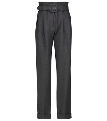 victoria victoria beckham high-rise pleated pants in grey