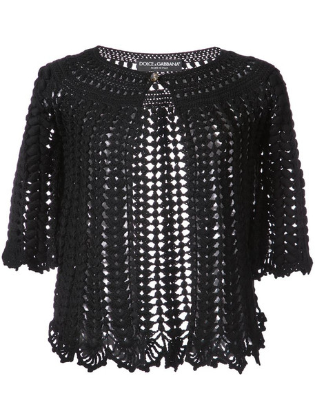 Dolce & Gabbana cropped knit cardigan in black