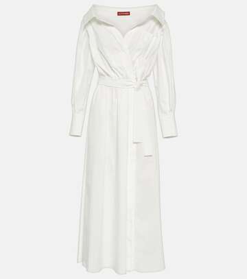 altuzarra lyddy cotton-blend wrap dress in white