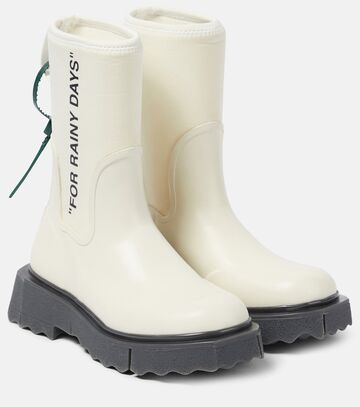 off-white rubber rain boots