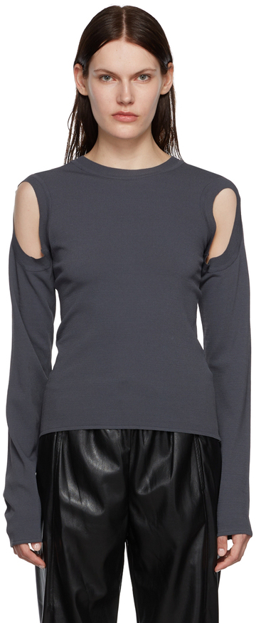 LOW CLASSIC Gray Armhole Sweater in grey
