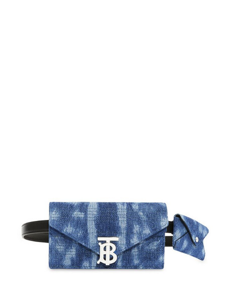 Burberry quilted denim TB envelope belt bag in blue