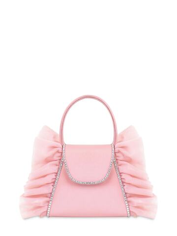 ANDREA WAZEN Franca Ruffle Satin & Tulle Bag in pink