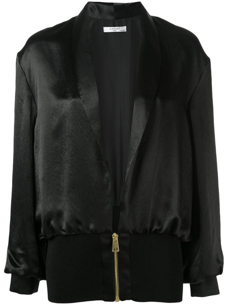LANVIN silk bomber jacket in black