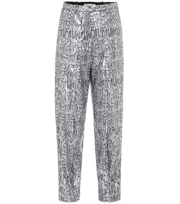 Christopher Kane Snake-effect high-rise pants in silver