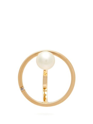 delfina delettrez - small bubble 18kt gold, pearl and diamond earring - womens - gold