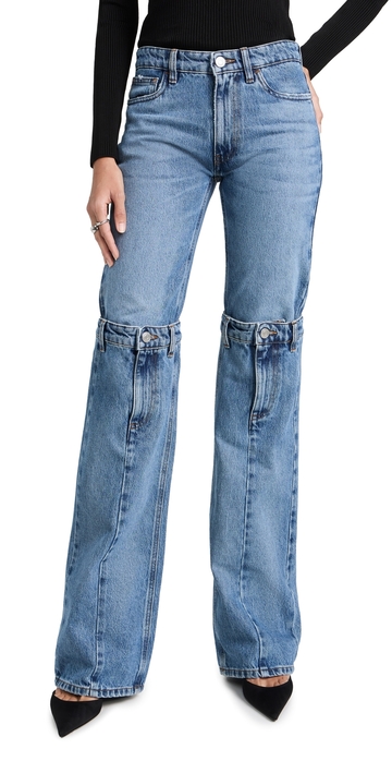 coperni open knee jeans washed blue 38