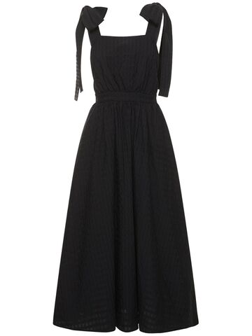 msgm stretch cotton dress in black