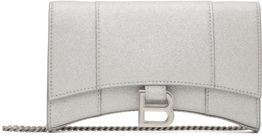 Balenciaga Silver XS Hourglass Wallet Bag