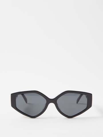 celine eyewear - bold story cat-eye acetate sunglasses - womens - black grey