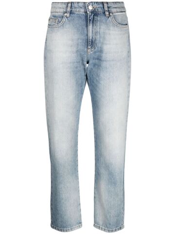 chiara ferragni logo-patch straight-leg jeans - blue