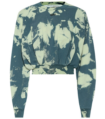 Off-White Tie-dye printed cotton sweater in blue