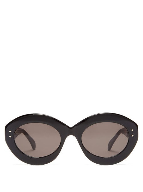 Alaia - Oval Acetate Sunglasses - Womens - Black