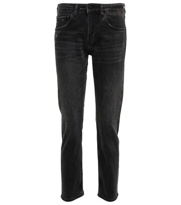 ag jeans girlfriend mid-rise cropped jeans in black