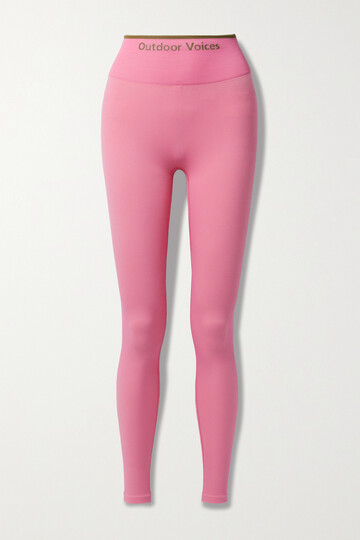 outdoor voices - ribbed stretch 7/8 leggings - pink