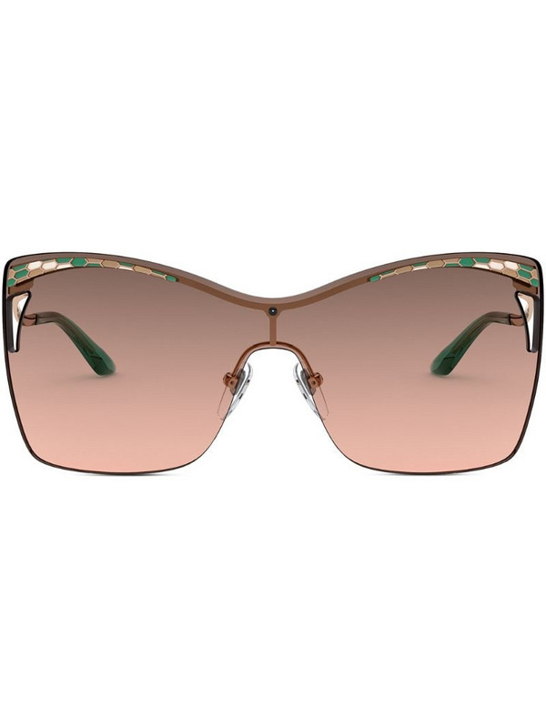 Bvlgari oversize-frame sunglasses in gold