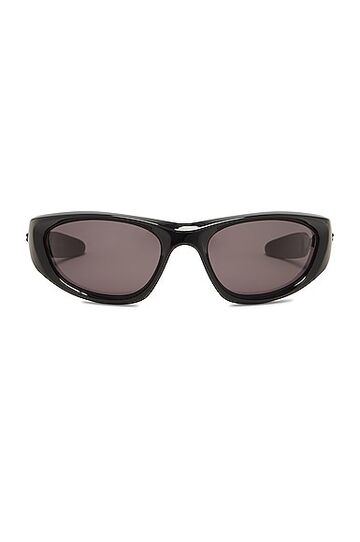 bottega veneta mix materials sunglasses in black