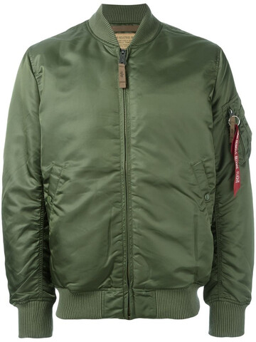 Alpha Industries padded bomber jacket in green