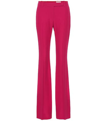 Alexander McQueen Mid-rise flared crêpe pants in pink