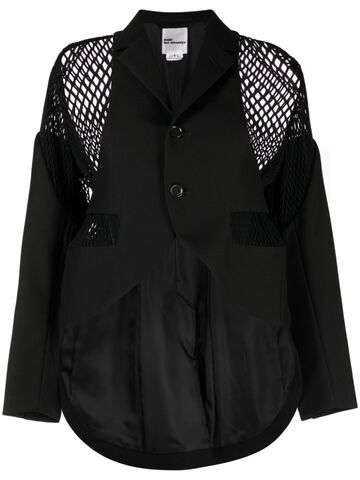 noir kei ninomiya mesh-panelling single-breasted blazer - black