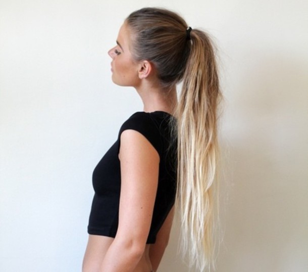 tank top ponytail skirt blonde hair hair hairtreatment