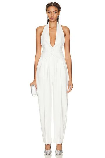 alexandre vauthier couture edit jumpsuit in white