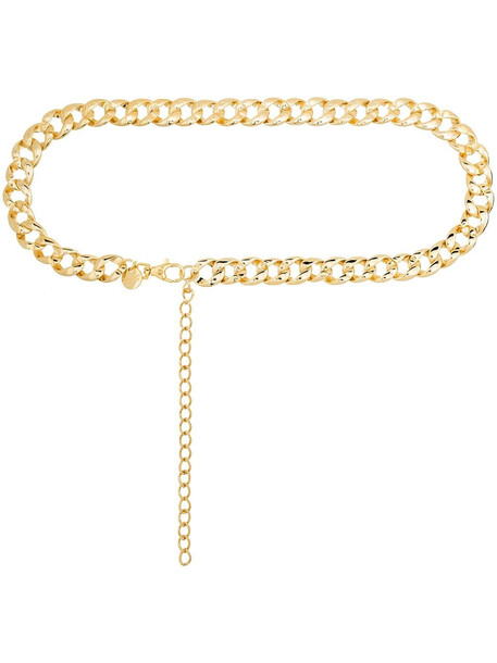Black & Brown Diana curb-chain belt - Gold