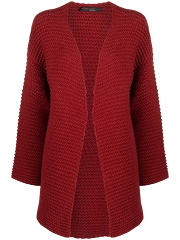 incentive! cashmere open-front cashmere cardigan - red