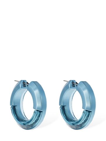 Lucent Swarovski Hoop Earrings in blue