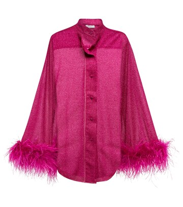 oséree lumière plumage shirt in pink
