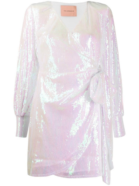 Andamane Carly sequinned wrap dress in white