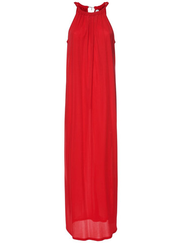 max mara crepe viscose long dress in red