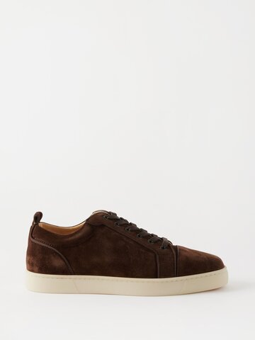 christian louboutin - louis junior suede trainers - mens - brown