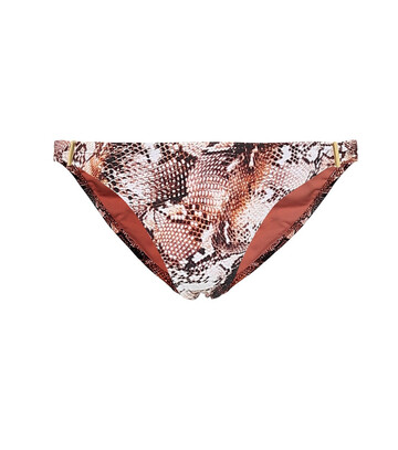 melissa odabash exclusive to mytheresa – martinique snake-effect bikini bottoms in brown