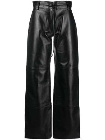 manokhi carla high-waisted leather pants - black