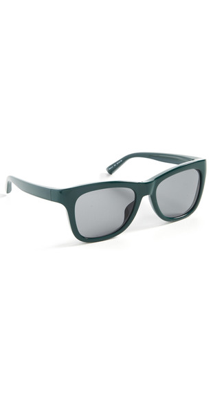 Balenciaga Classic Logo Square Sunglasses in grey / green