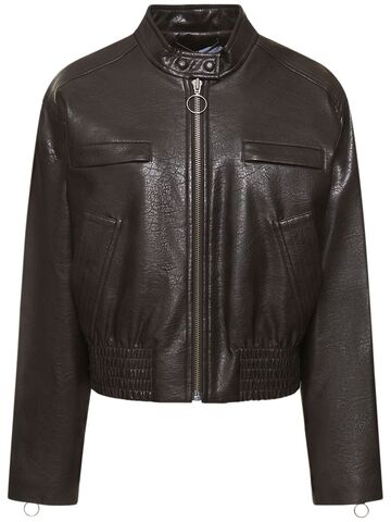 stand studio talulla faux leather jacket in brown