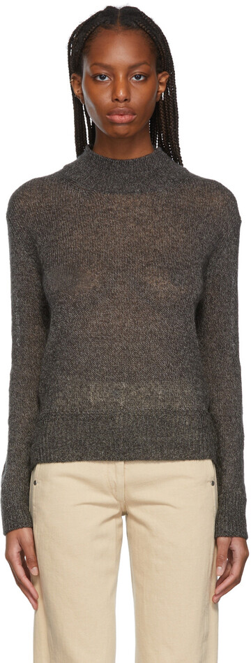 LE17SEPTEMBRE Grey Sheer Knit Turtleneck in gray