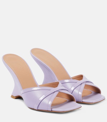malone souliers perla 85 leather wedge mules in purple