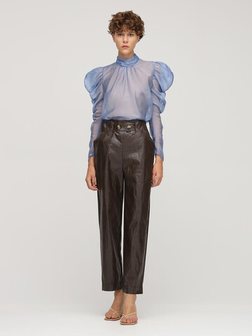REJINA PYO Astrid Faux Leather Straight Pants in brown