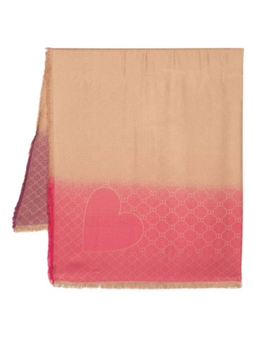 twinset monogram-jacquard ombré-effect scarf - pink