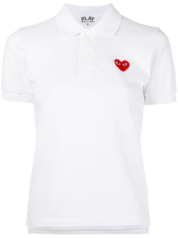 Comme Des Garçons Play heart patch polo shirt in white
