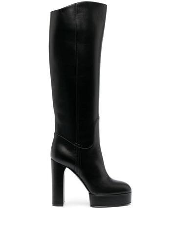 casadei betty 125mm leather boots - black