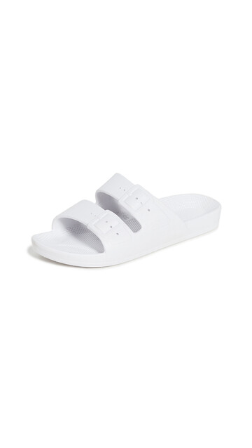 Freedom Moses Two Band Slides in white