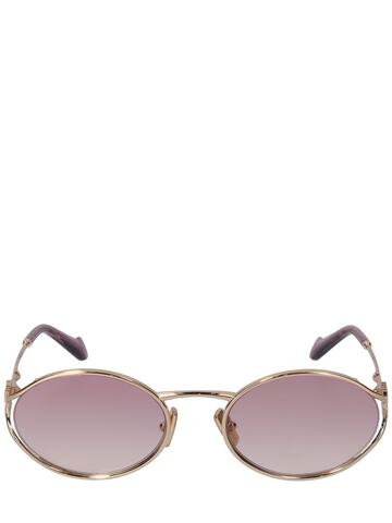 MIU MIU Oval Metal Sunglasses in gold / fuchsia