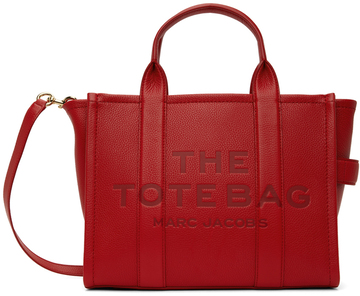 marc jacobs red 'the leather medium tote bag' tote