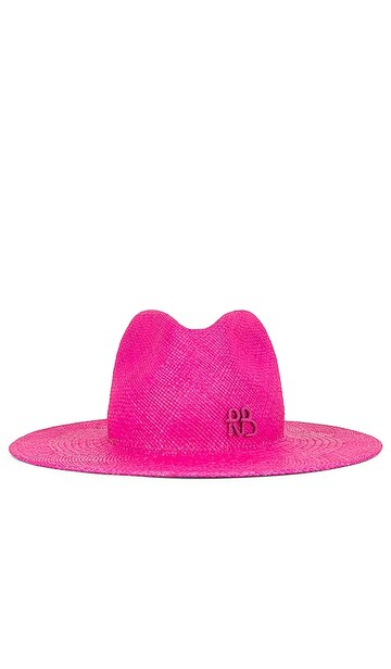 ruslan baginskiy monogram-embellished fedora hat in fuchsia in pink