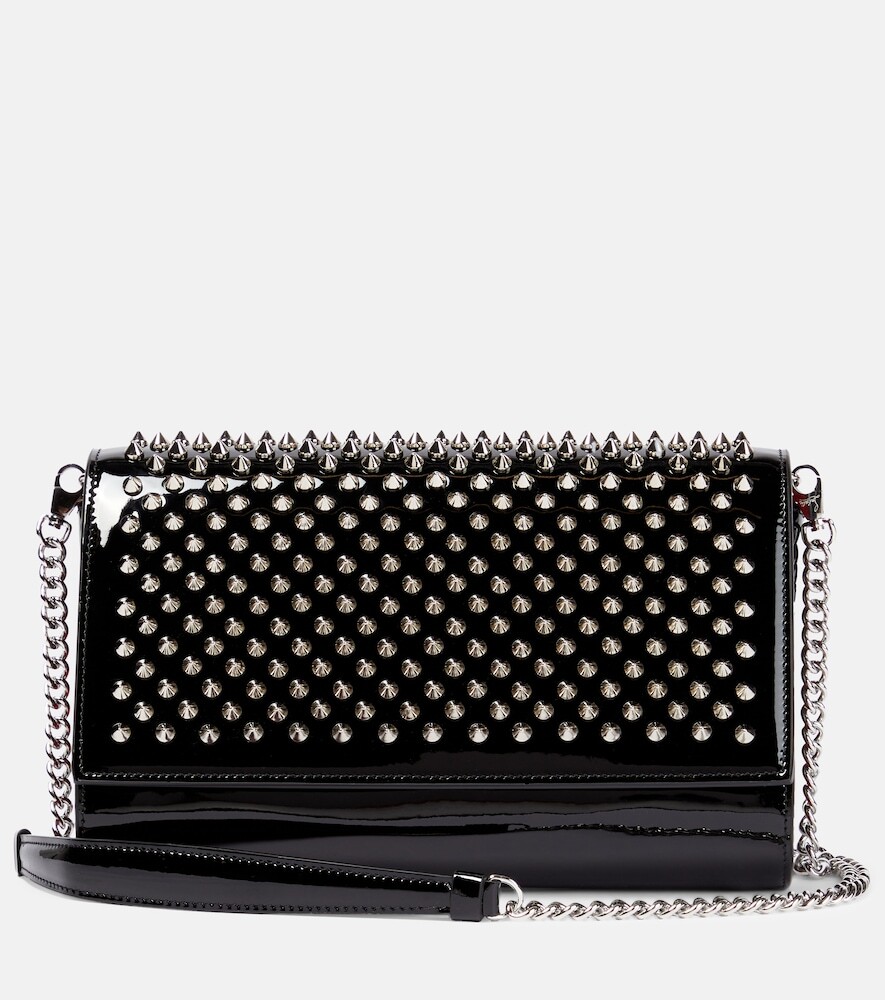 Christian Louboutin Paloma embellished leather clutch in black