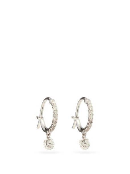 Raphaele Canot - Diamond & 18kt White-gold Hoop Earrings - Womens - White Gold
